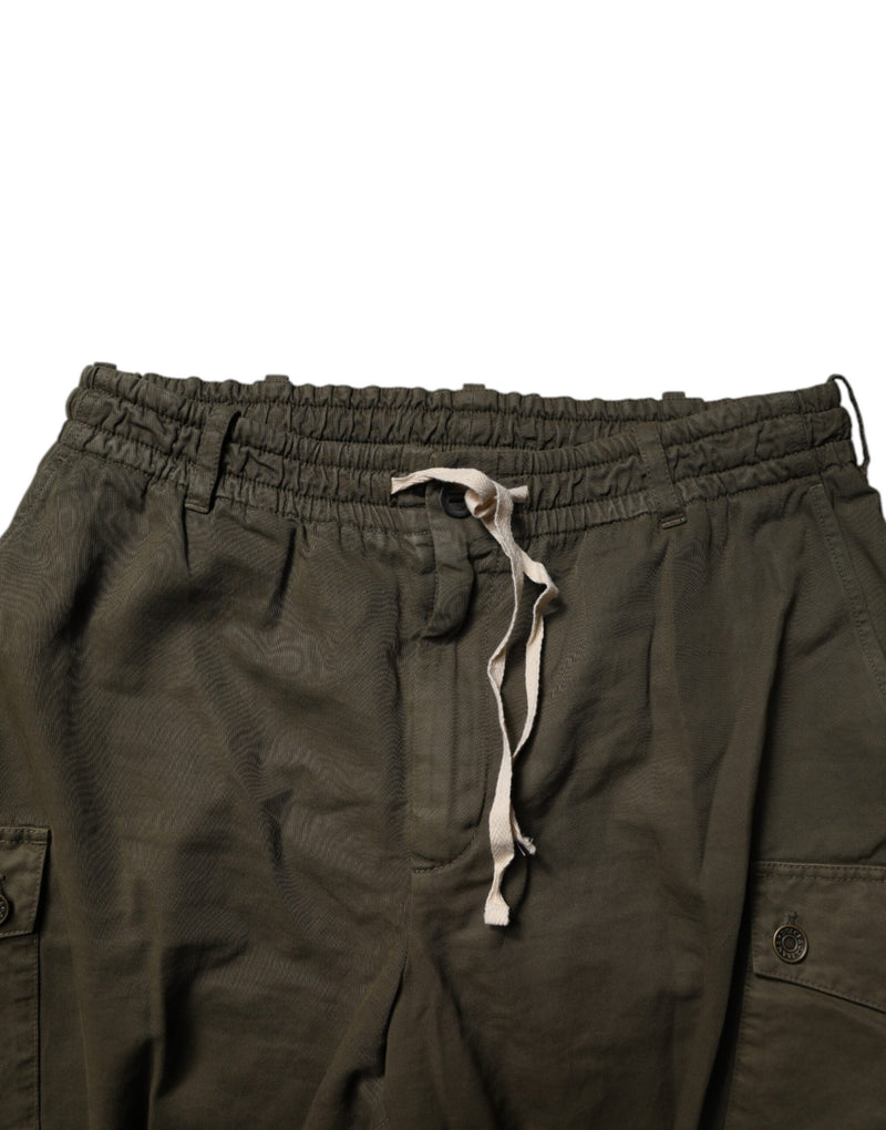 Pantalon cargo en coton extensible brun de Dolce &amp; Gabbana