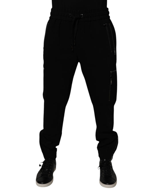 Dolce & Gabbana zwarte joggingbroek van stretchwol