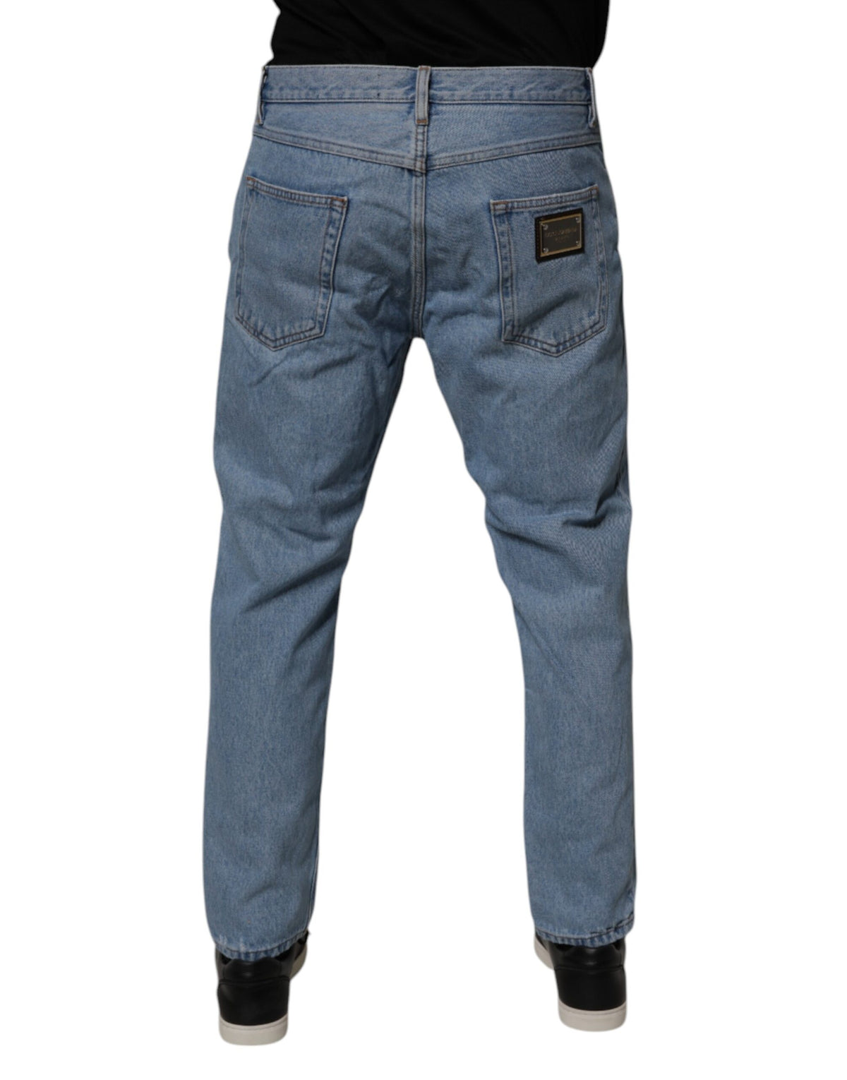Jeans slim en coton bleu pour homme, taille mi-hauteur, Dolce &amp; Gabbana.