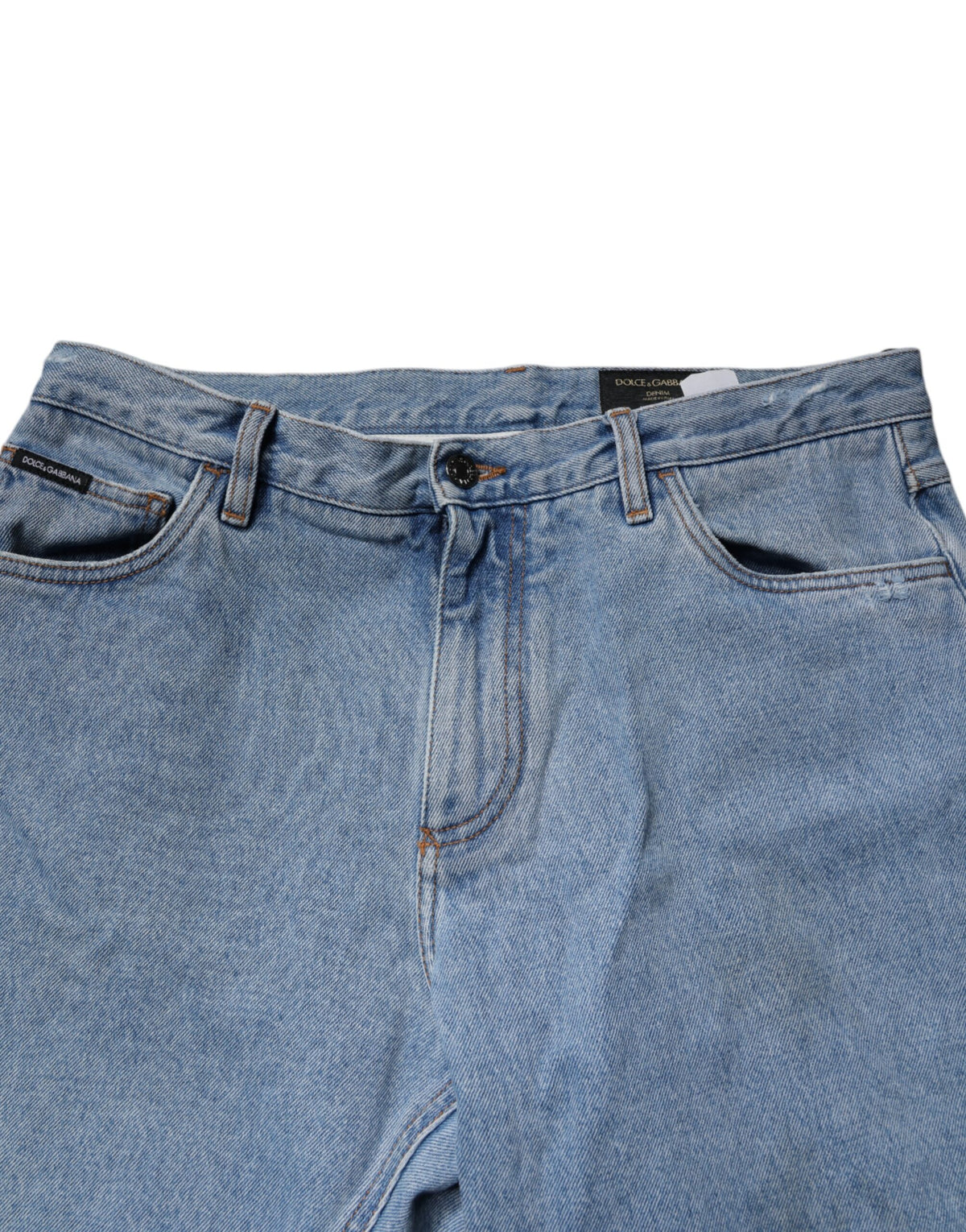 Jeans slim en coton bleu pour homme, taille mi-hauteur, Dolce &amp; Gabbana.