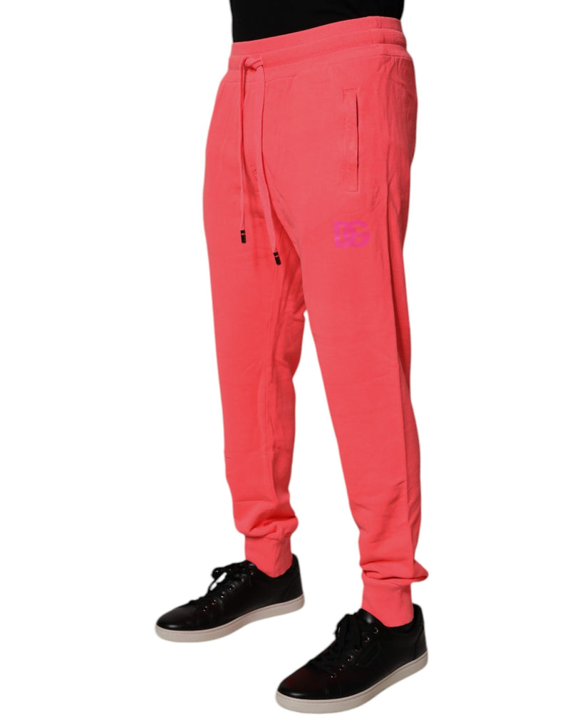 Pantalon de jogging en coton rouge néon Dolce &amp; Gabbana pour homme.