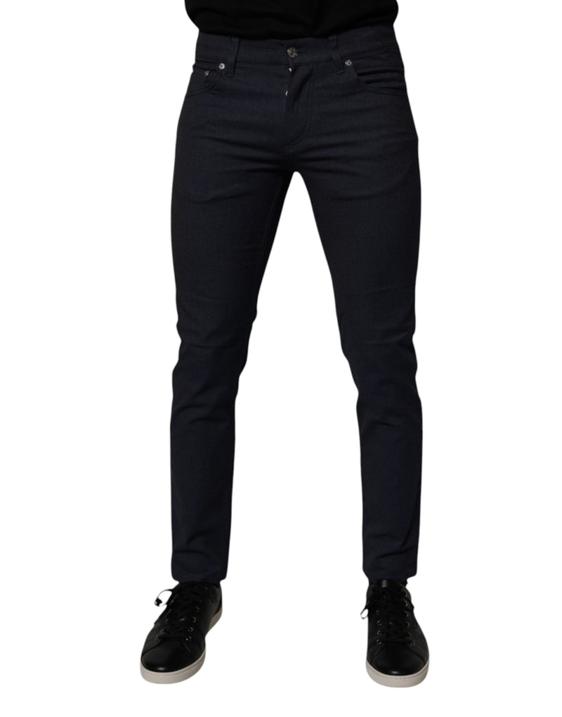 Dolce &amp; Gabbana donkerblauwe, rekbare spijkerbroek in skinny model, gemaakt van katoen.