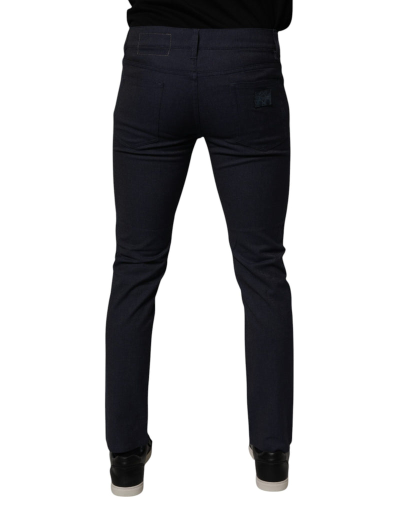 Dolce &amp; Gabbana donkerblauwe, rekbare spijkerbroek in skinny model, gemaakt van katoen.