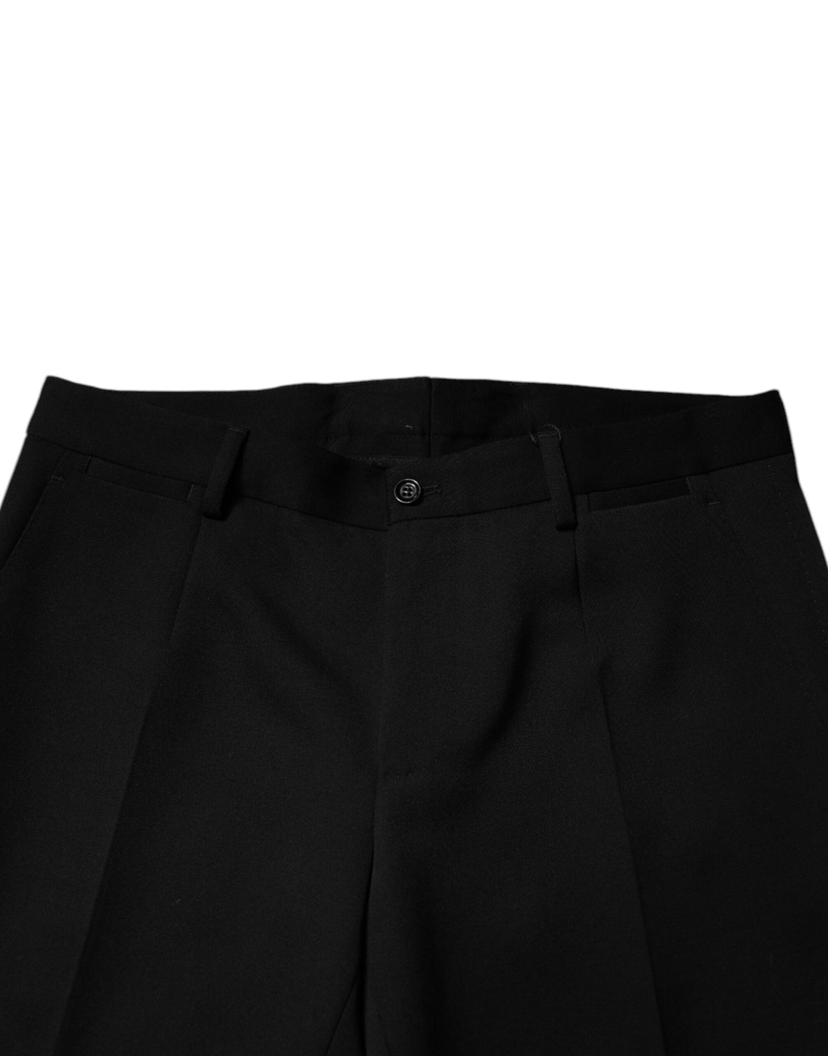 Pantalon tailleur noir en laine à coupe fuselée de Dolce &amp; Gabbana