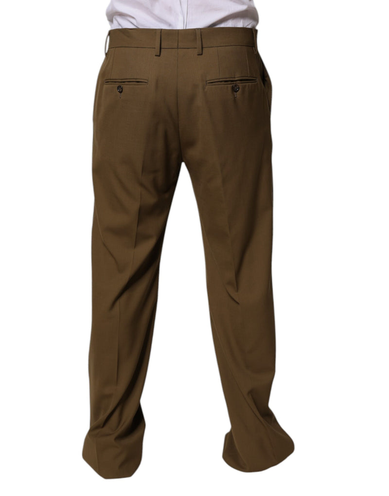 Dolce &amp; Gabbana bruine wollen, rechte, formele pantalon voor heren