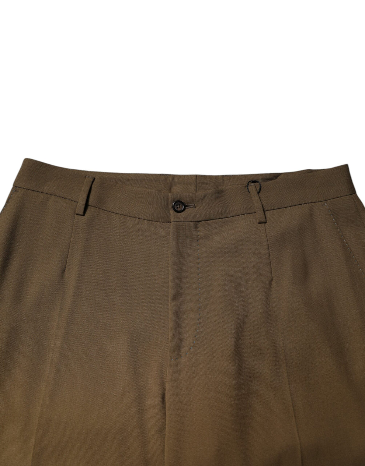Pantalon tailleur droit en laine marron de Dolce &amp; Gabbana
