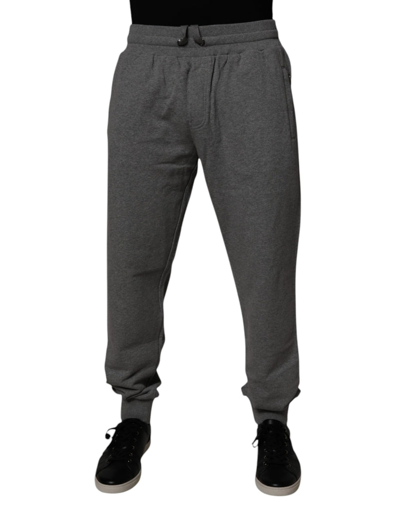 Dolce &amp; Gabbana grijze katoenen joggingbroek met logo, heren.