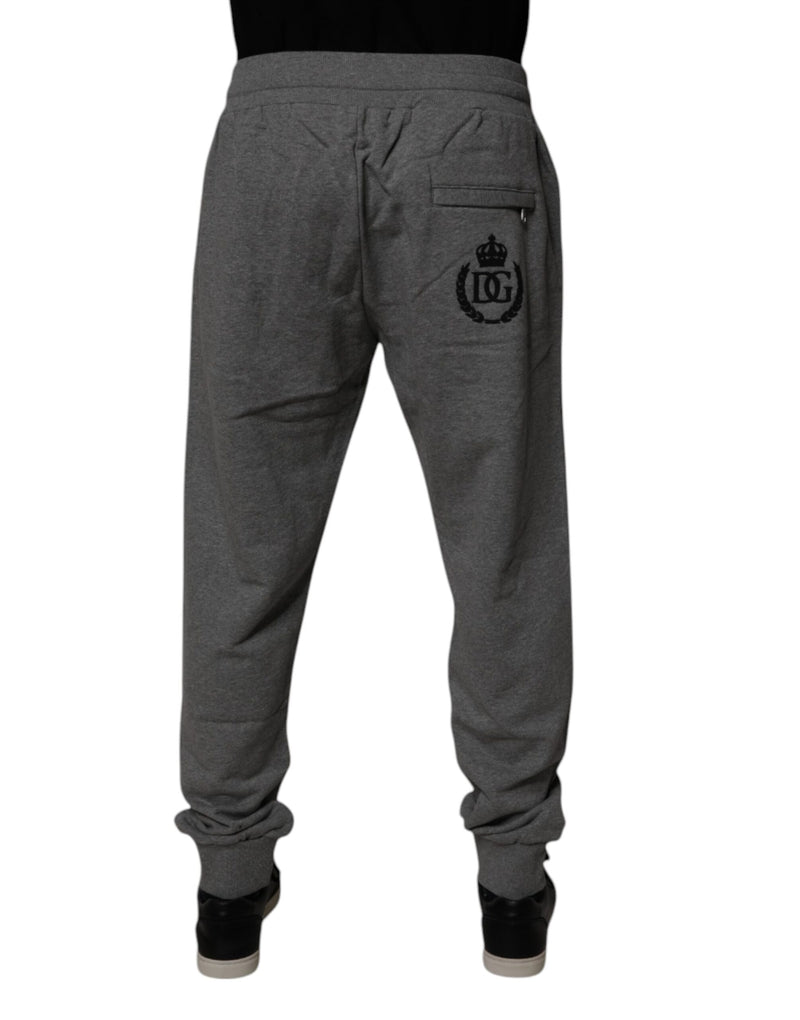 Dolce &amp; Gabbana grijze katoenen joggingbroek met logo, heren.