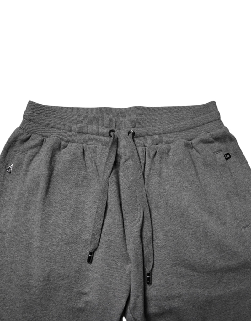 Dolce &amp; Gabbana grijze katoenen joggingbroek met logo, heren.