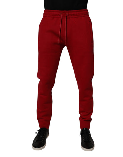 Dolce & Gabbana Red DG Logo Cotton Jogger Men Sweatpants Pants