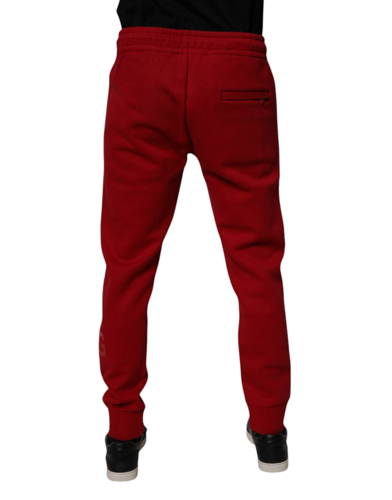 Pantalon de survêtement en coton rouge à logo DG de Dolce &amp; Gabbana pour homme.