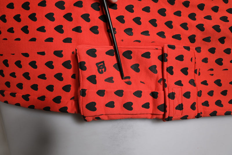 Pantalon de jogging cargo à motifs cœurs rouges Dolce &amp; Gabbana pour homme.