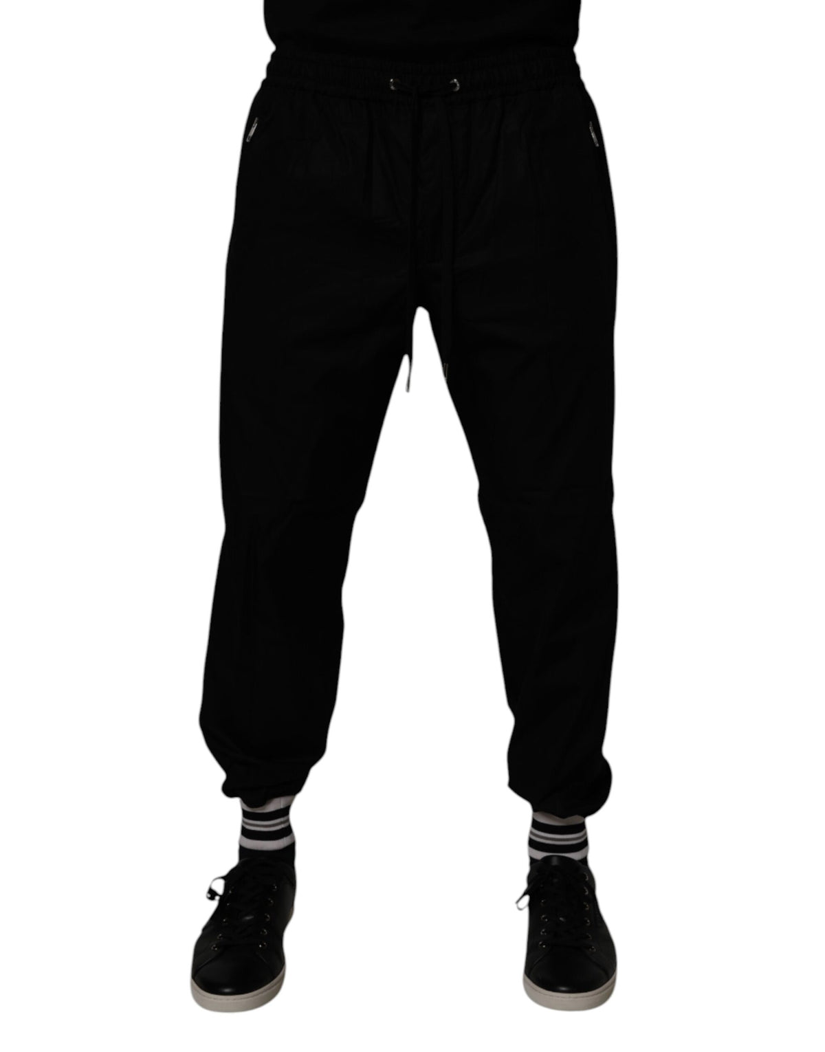 Pantalon de jogging en coton noir pour homme Dolce &amp; Gabbana