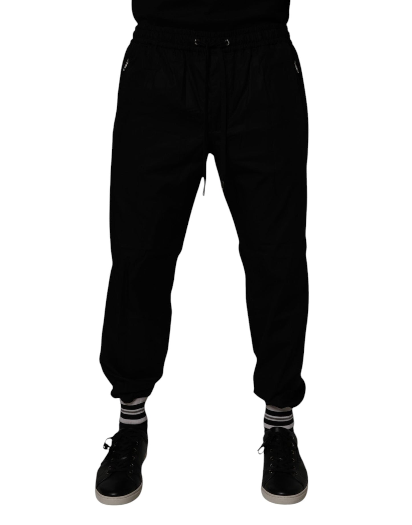 Pantalon de jogging en coton noir pour homme Dolce &amp; Gabbana