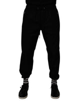 Pantalon de jogging en coton noir pour homme Dolce &amp; Gabbana