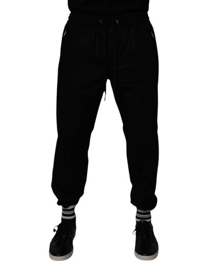 Pantalon de jogging en coton noir pour homme Dolce &amp; Gabbana