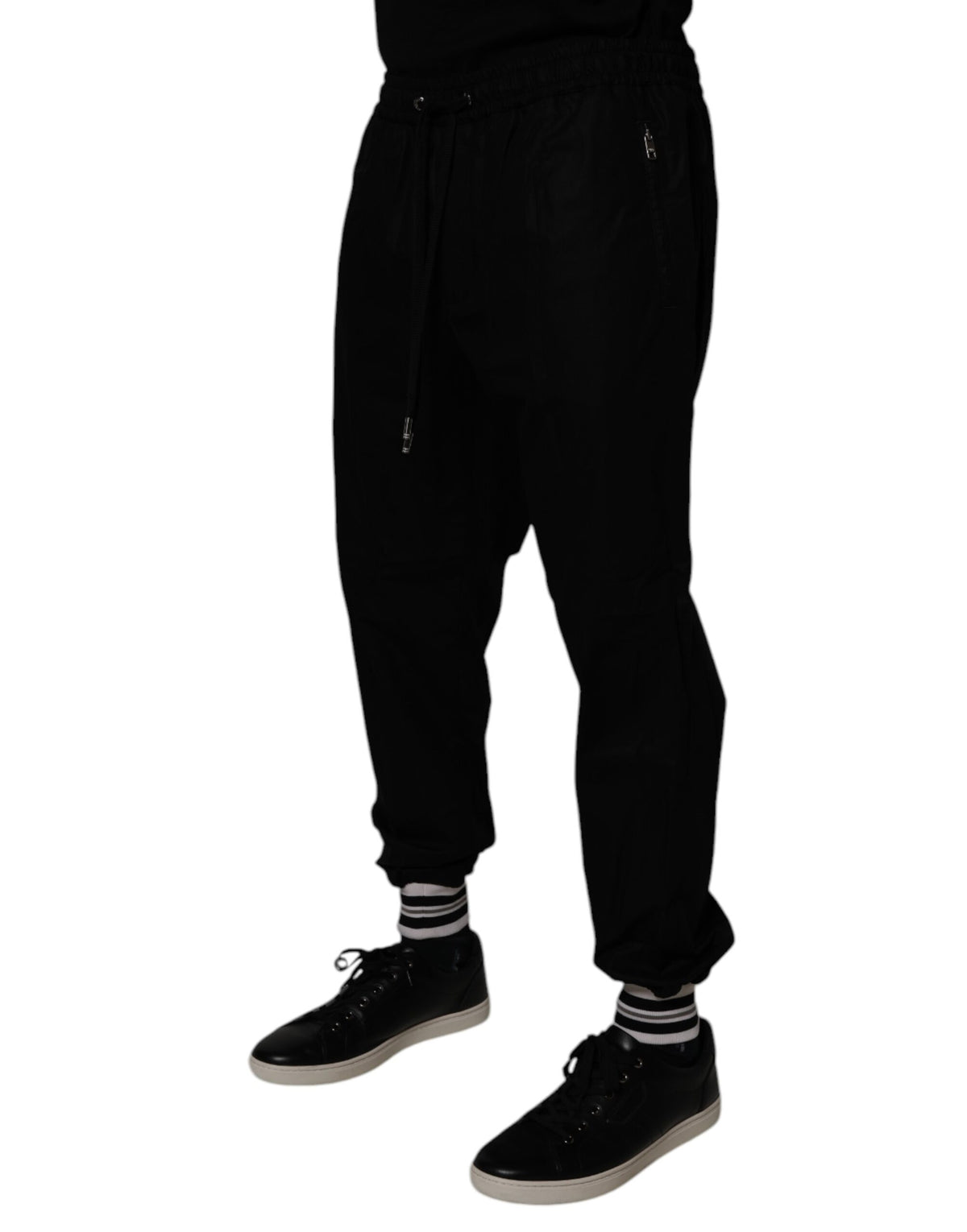 Pantalon de jogging en coton noir pour homme Dolce &amp; Gabbana