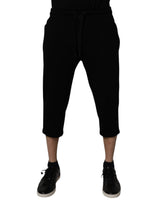 Pantalon de survêtement court en coton mélangé noir Dolce &amp; Gabbana