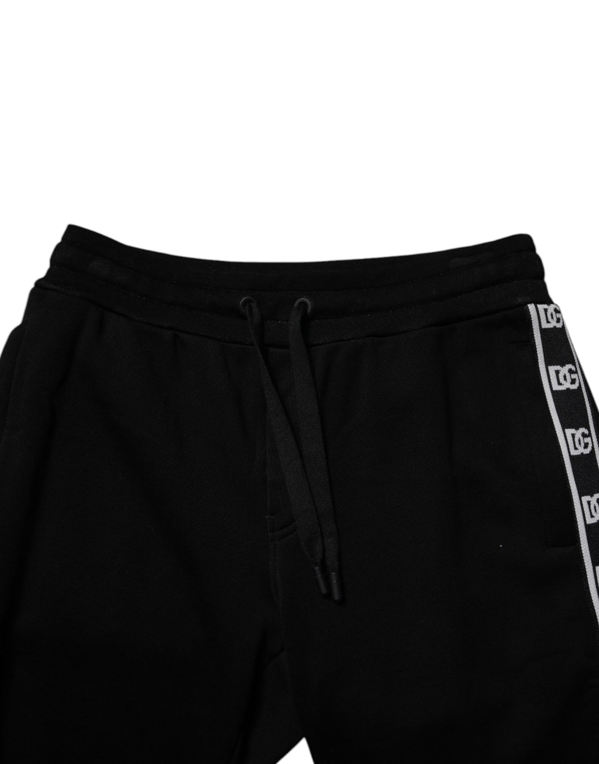 Pantalon de survêtement court en coton mélangé noir Dolce &amp; Gabbana