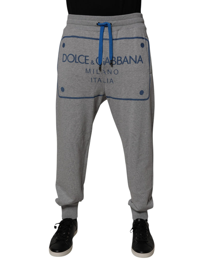 Dolce &amp; Gabbana grijze joggingbroek van katoen met logo voor heren