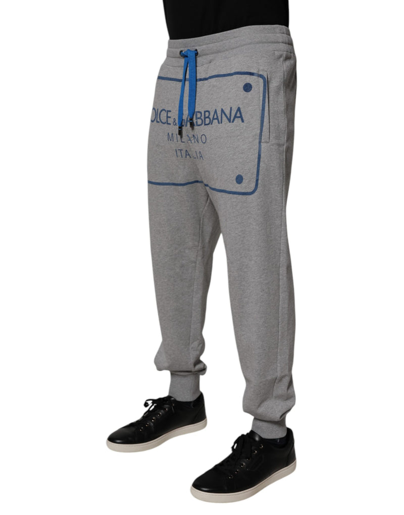 Dolce &amp; Gabbana grijze joggingbroek van katoen met logo voor heren