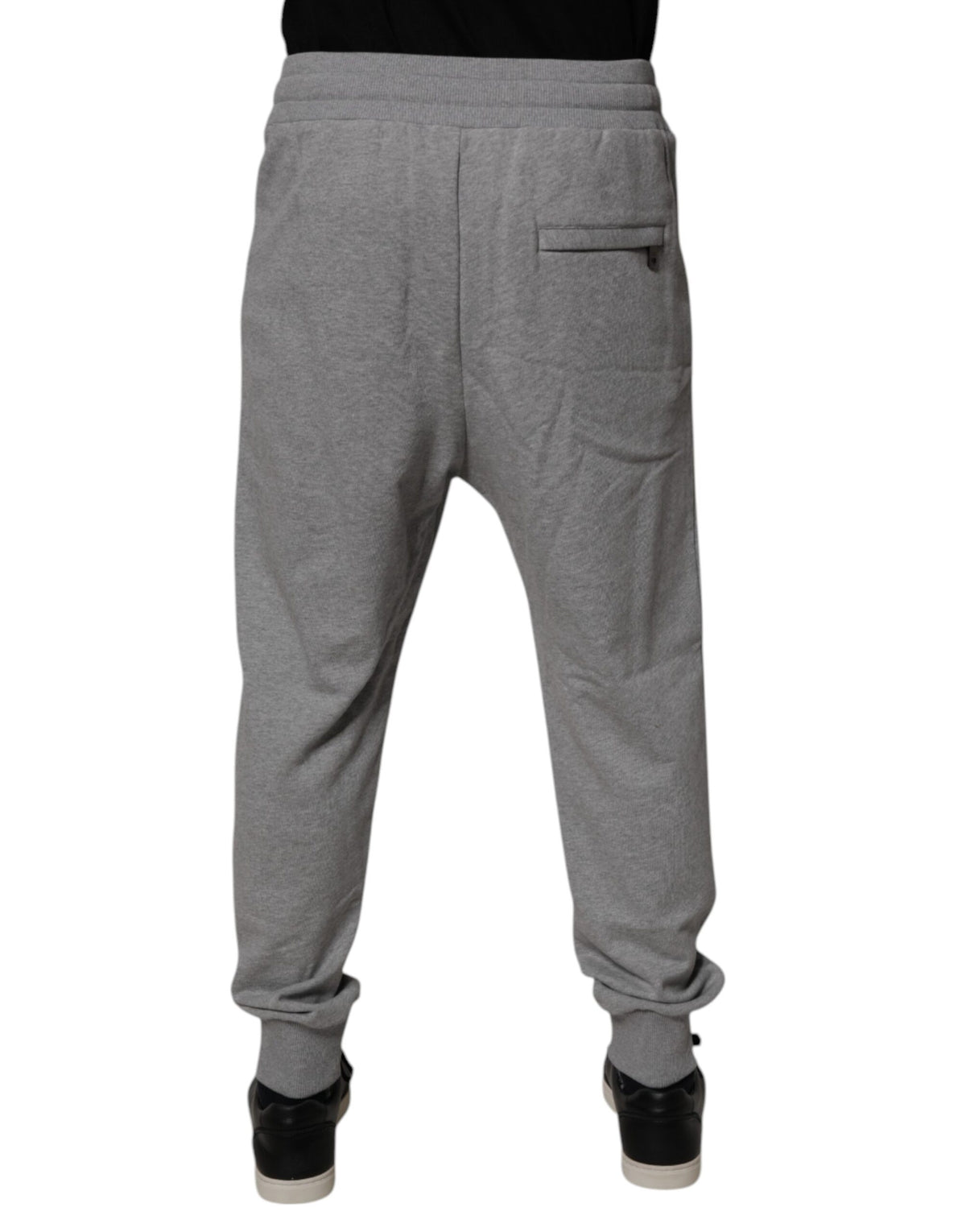 Pantalon de jogging en coton gris avec logo Dolce &amp; Gabbana pour homme