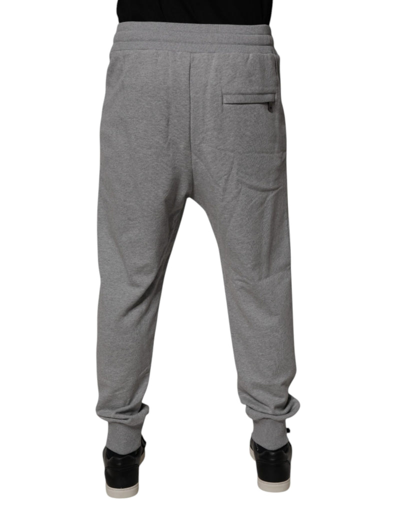 Dolce &amp; Gabbana grijze joggingbroek van katoen met logo voor heren