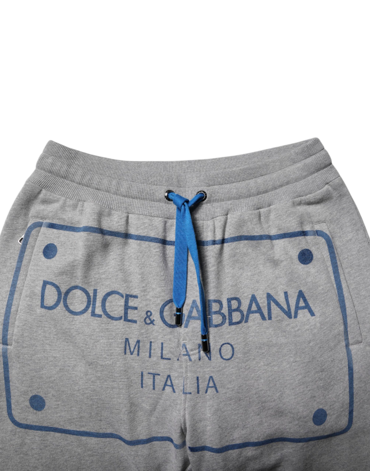Pantalon de jogging en coton gris avec logo Dolce &amp; Gabbana pour homme