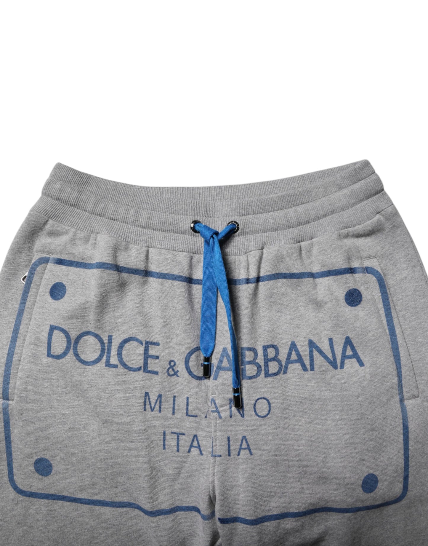 Dolce & Gabbana Gray Logo Cotton Men Jogger Sweatpants Pants