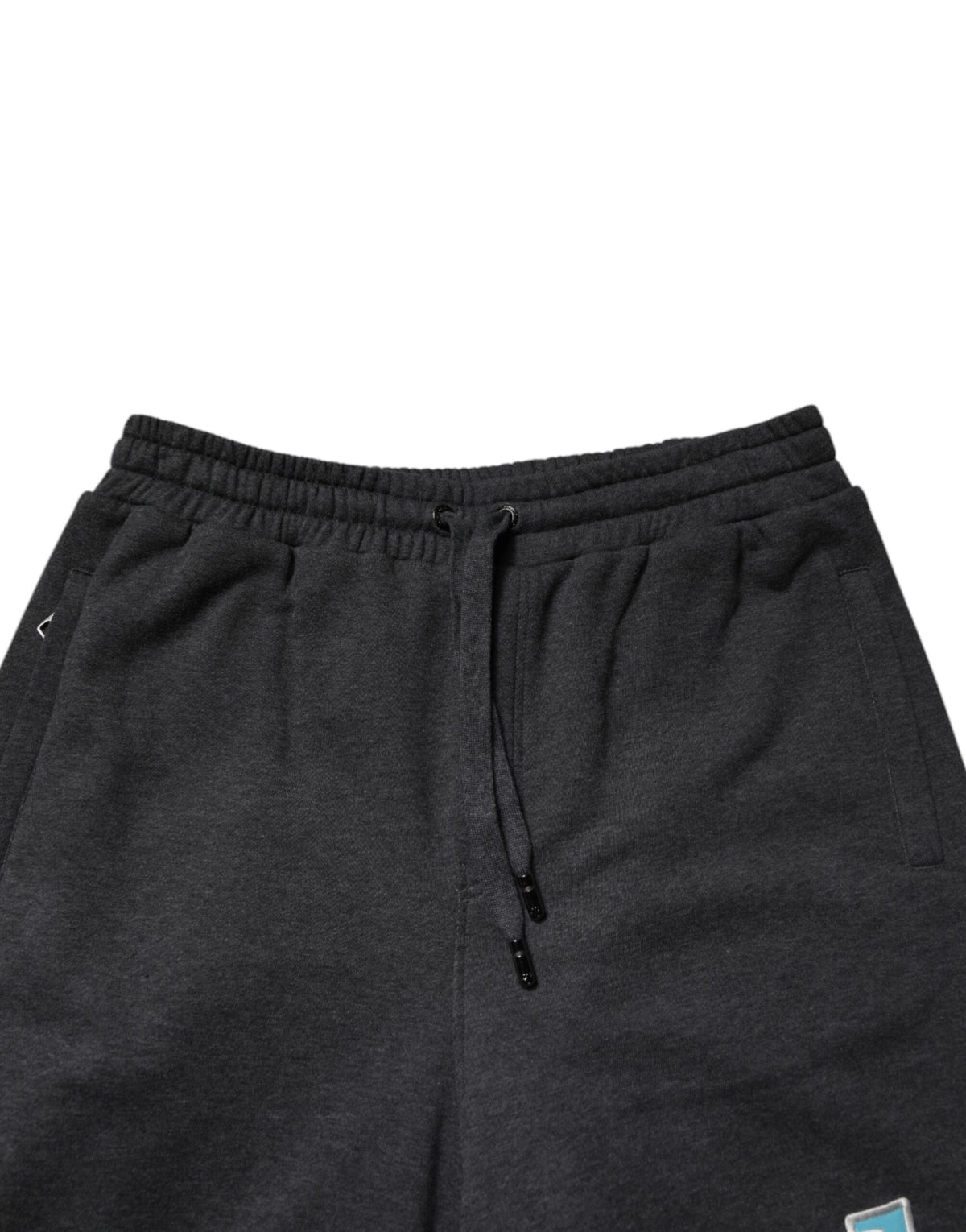 Pantalon de survêtement droit en coton gris foncé à plusieurs épaisseurs de Dolce &amp; Gabbana