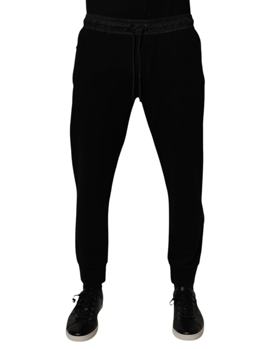 Dolce & Gabbana Black Cotton Blend Men Jogger Sweatpants Pants