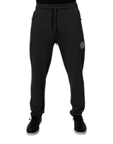 Pantalon de jogging en coton gris foncé avec logo Dolce &amp; Gabbana