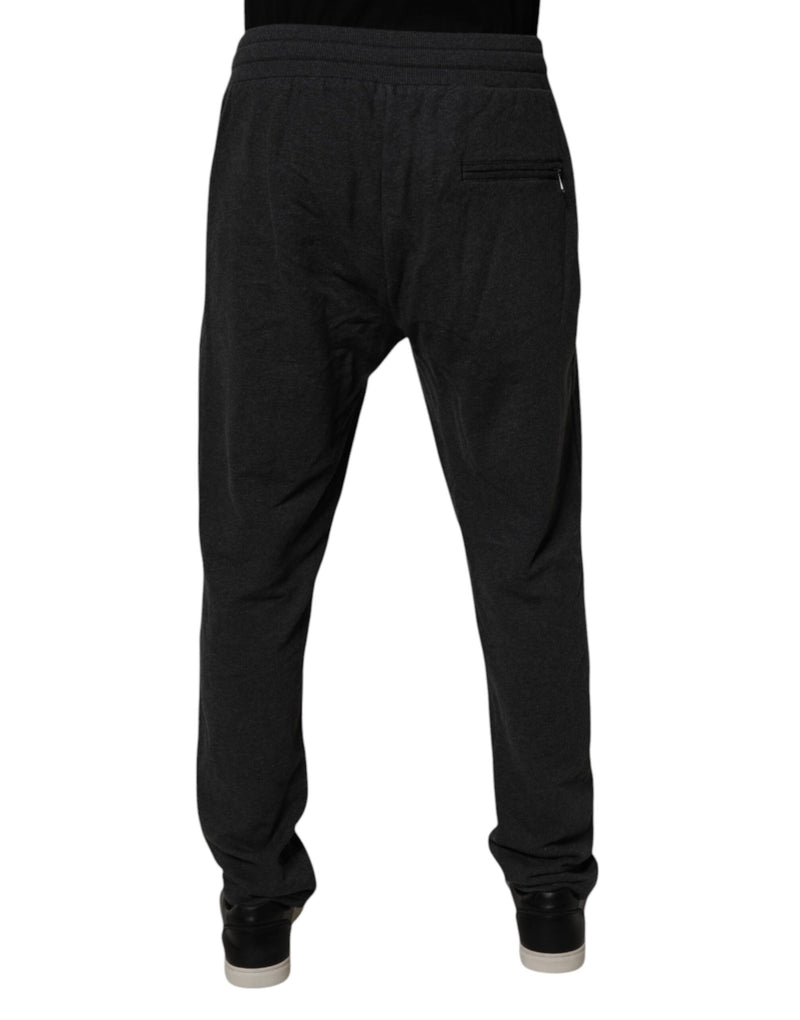Dolce &amp; Gabbana donkergrijze katoenen joggingbroek met logo