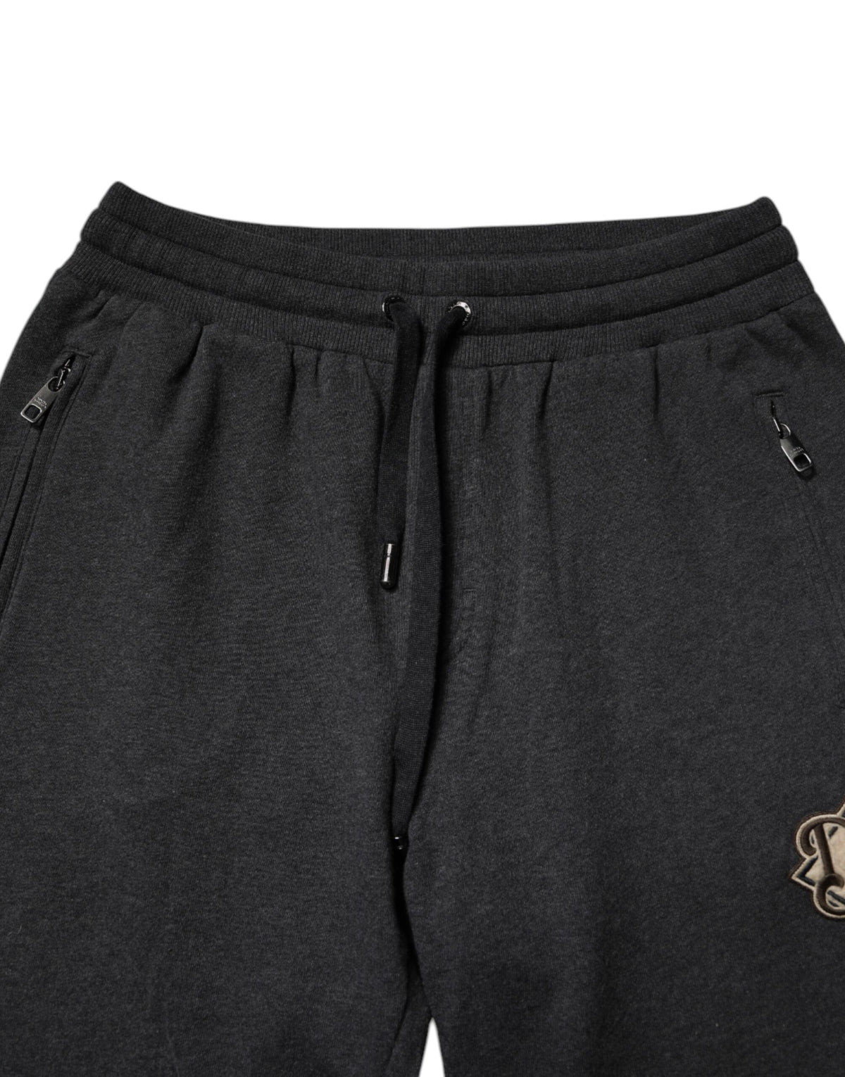 Pantalon de jogging en coton gris foncé avec logo Dolce &amp; Gabbana