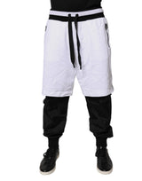 Pantalon de survêtement en coton noir et blanc à plusieurs épaisseurs de Dolce &amp; Gabbana