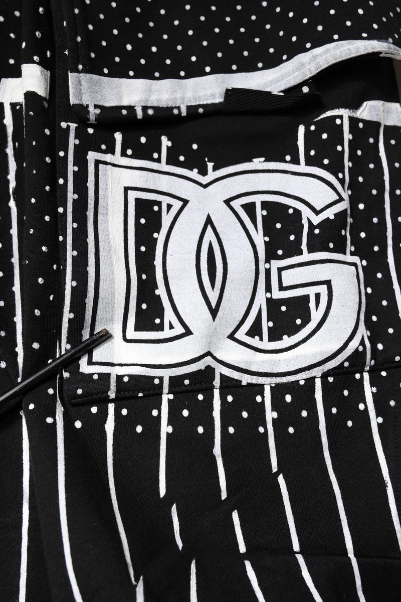 Dolce &amp; Gabbana zwarte cargo joggingbroek met stippen en strepen