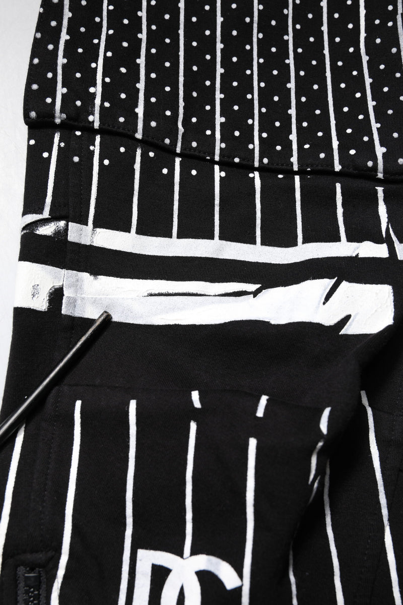 Dolce &amp; Gabbana zwarte cargo joggingbroek met stippen en strepen