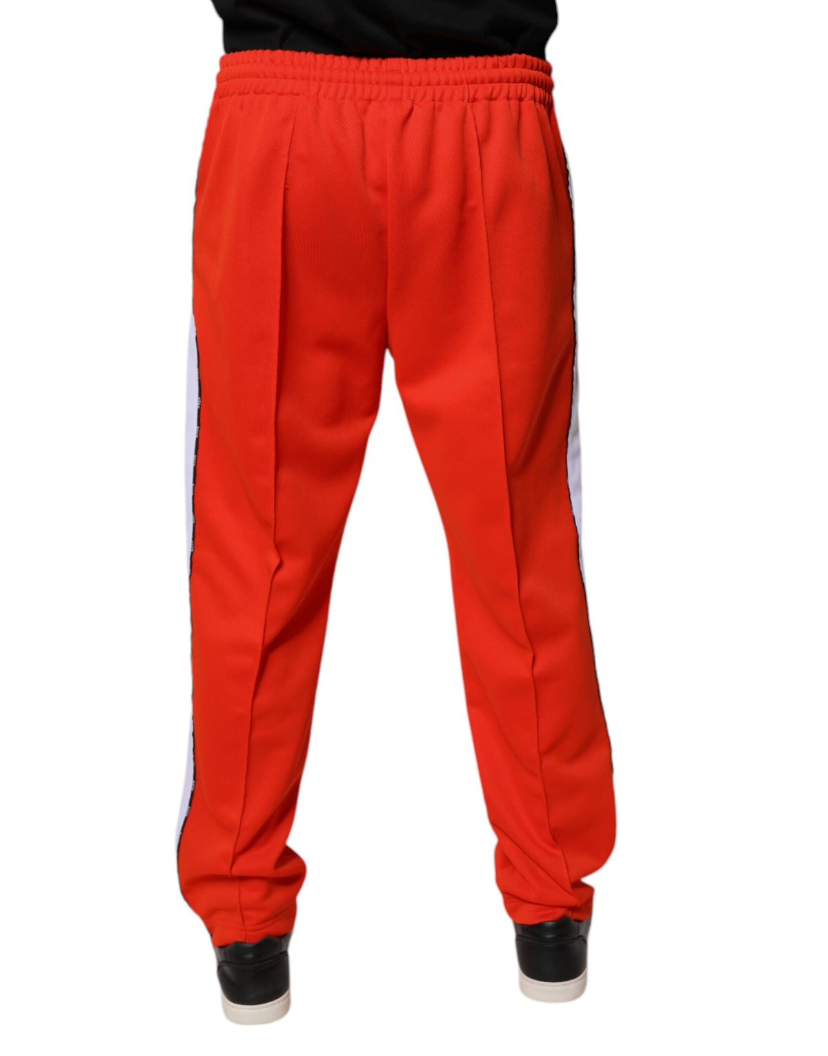 MSGM Pantalon de jogging homme rouge et blanc, taille mi-hauteur