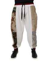 Pantalon de survêtement en patchwork blanc à camouflage de Dolce &amp; Gabbana