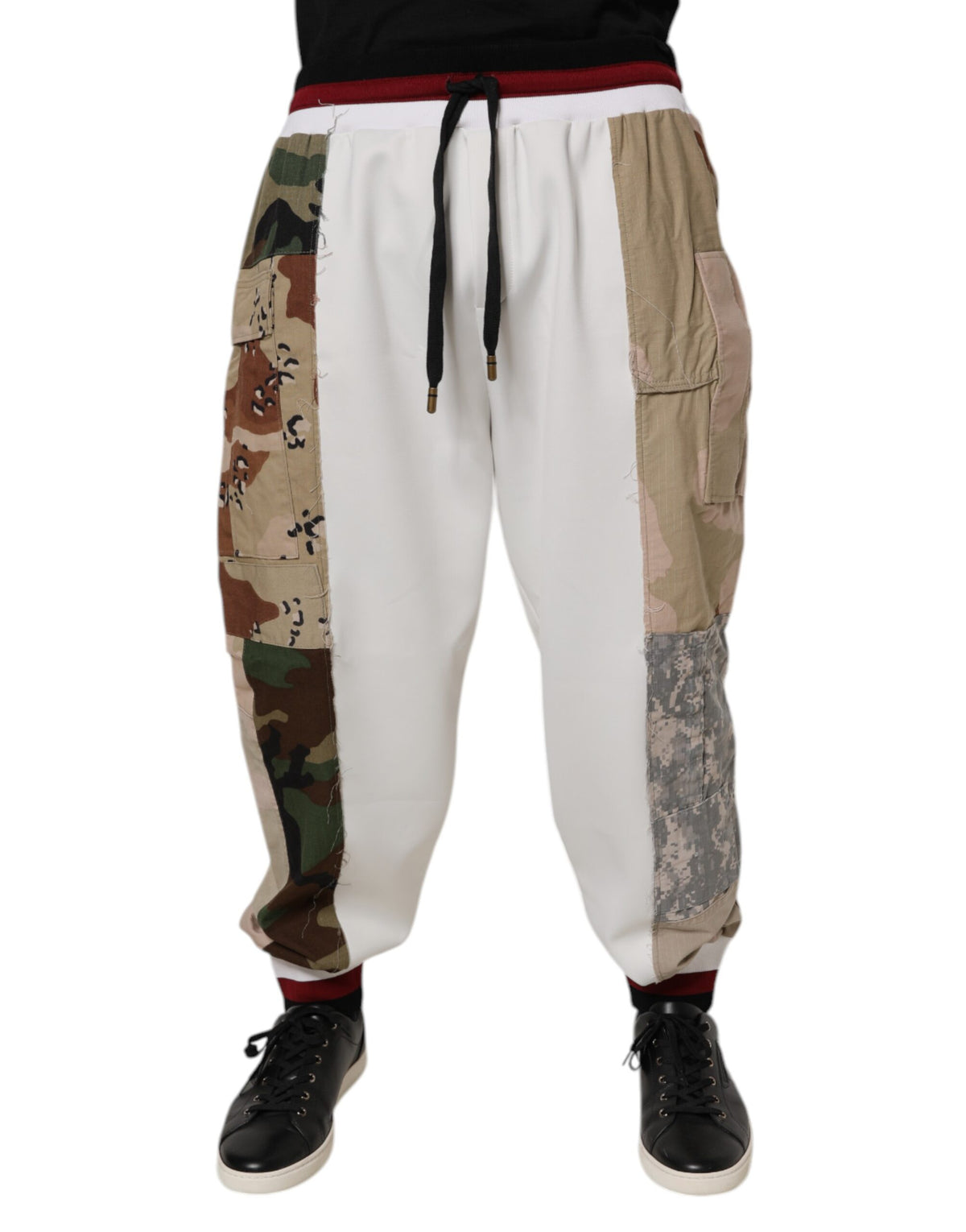 Pantalon de survêtement en patchwork blanc à camouflage de Dolce &amp; Gabbana