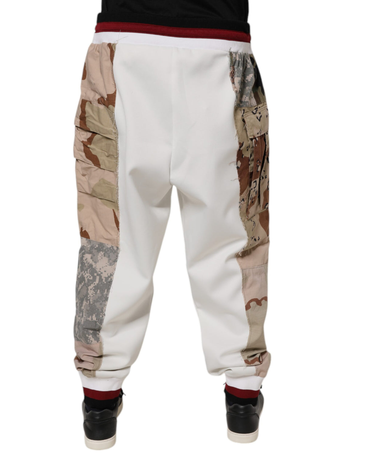 Pantalon de survêtement en patchwork blanc à camouflage de Dolce &amp; Gabbana