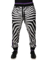 Pantalon de jogging homme Dolce &amp; Gabbana noir et blanc zèbre