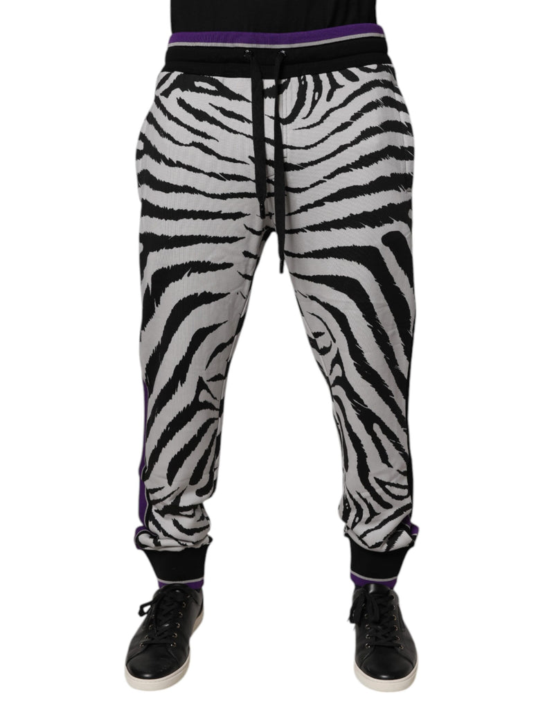 Pantalon de jogging homme Dolce &amp; Gabbana noir et blanc zèbre
