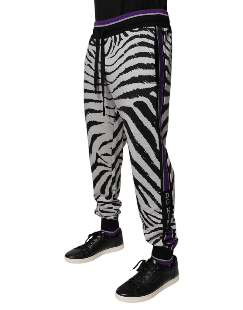 Pantalon de jogging homme Dolce &amp; Gabbana noir et blanc zèbre