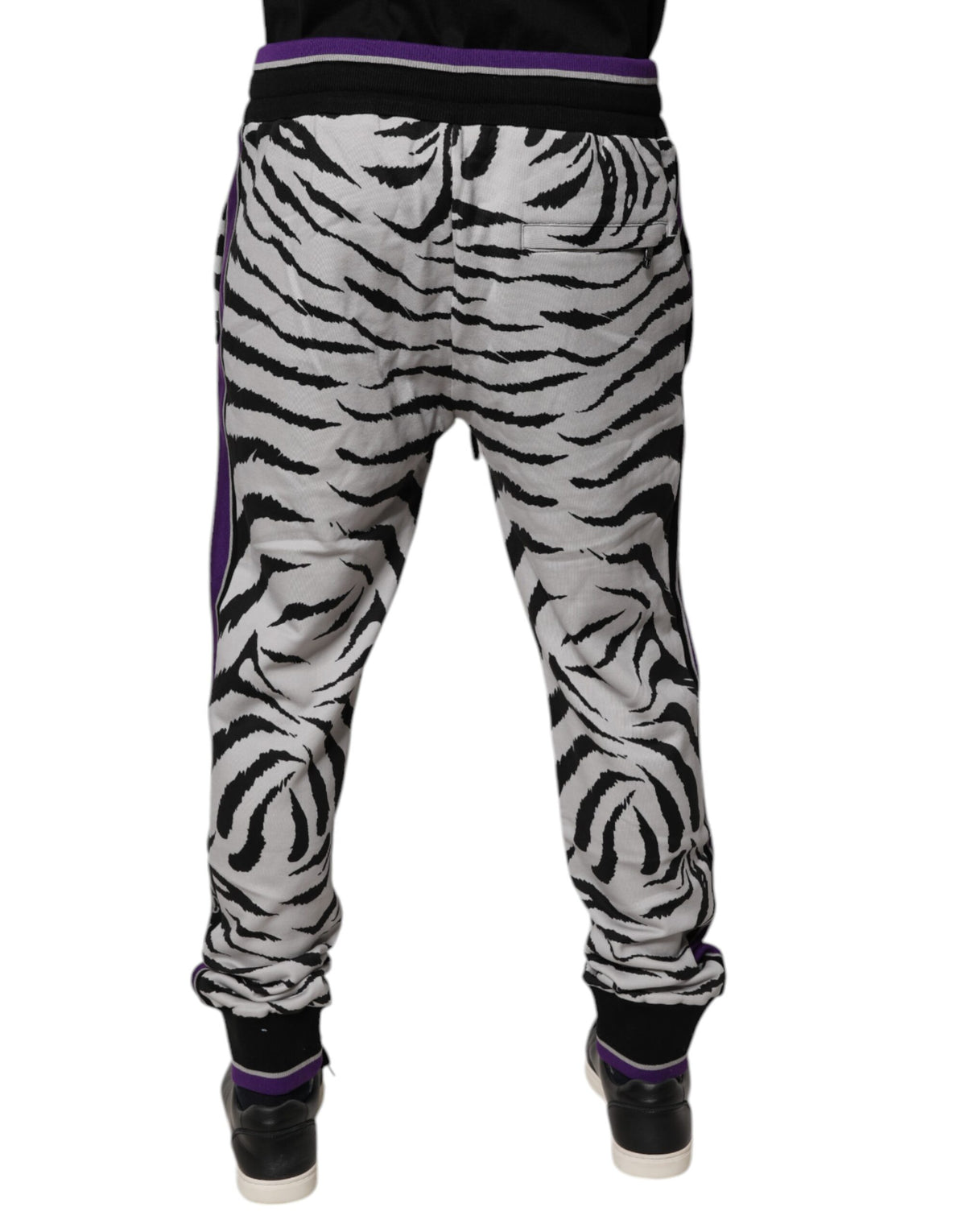 Pantalon de jogging homme Dolce &amp; Gabbana noir et blanc zèbre