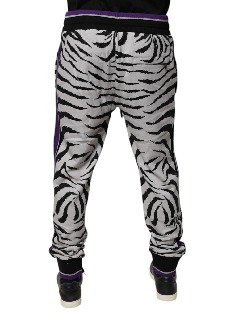 Pantalon de jogging homme Dolce &amp; Gabbana noir et blanc zèbre