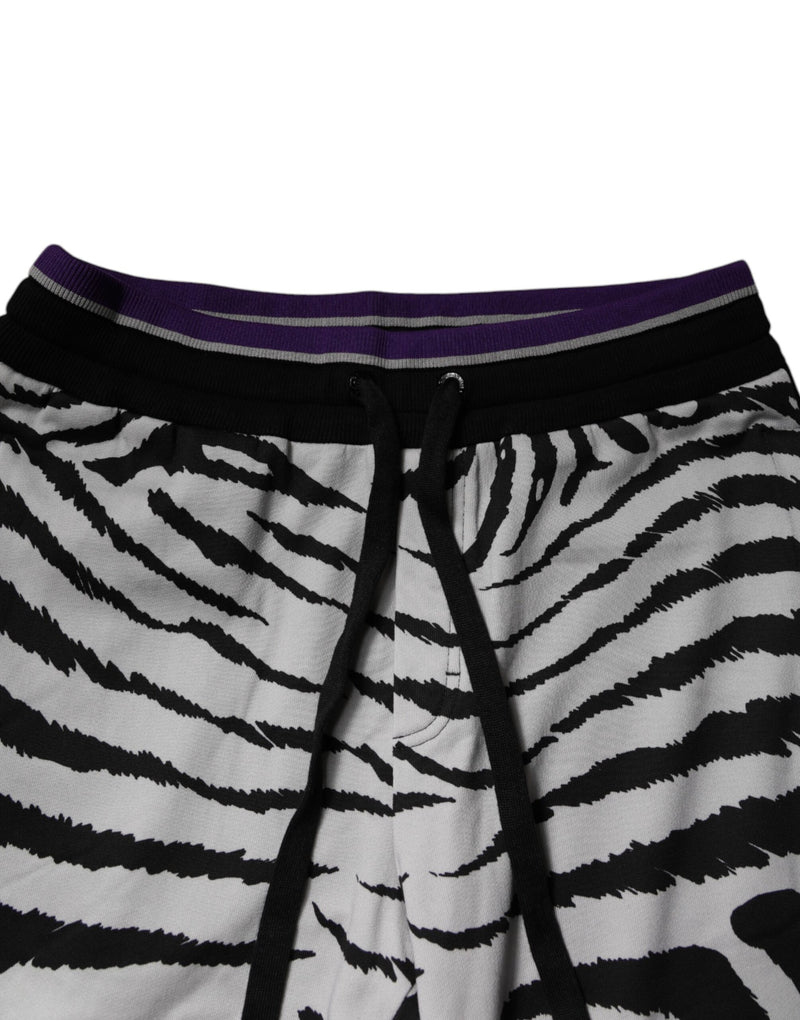 Pantalon de jogging homme Dolce &amp; Gabbana noir et blanc zèbre
