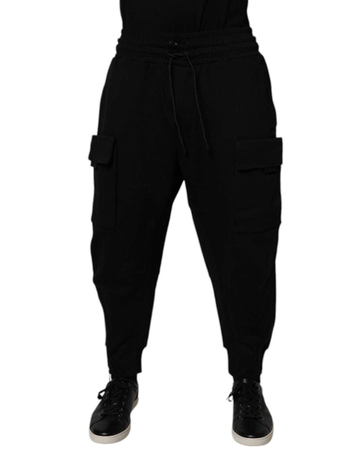 Pantalon de jogging cargo en coton noir pour homme Dolce &amp; Gabbana
