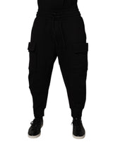 Pantalon de jogging cargo en coton noir pour homme Dolce &amp; Gabbana