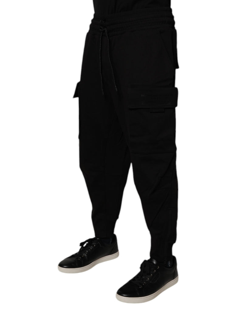 Dolce &amp; Gabbana zwarte katoenen cargo joggingsbroek voor heren